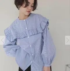 titivate ストライプブラウス　フリル