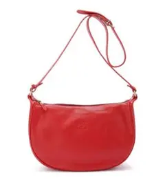 イルビゾンテ　レザー　ハーフムーン　ロゴ型押し　ショルダーバッグ　三日月