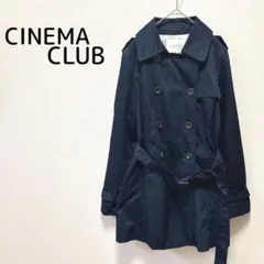シネマクラブ トレンチコート L ネイビー　ベルト付 ベーシック　オフィス　春