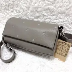 【未使用品】BEARDSLEY 本革 ドットボディバッグ　トープ　グレージュ