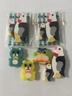 レトロ 消しゴム 6点セット 動物 アニマル