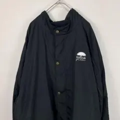USA古着 fairvue ナイロンジャケット 刺繍 黒 企業系