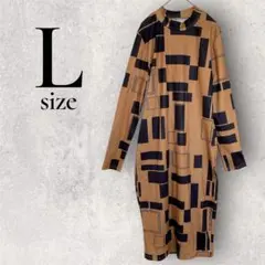 幾何学模様ワンピース ひざ丈ワンピース