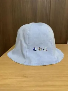 ファミリア　水色 バケットハット 刺繍デザイン