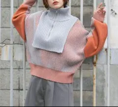 KBF レイヤードハーフジップニット ハイネック　完売品