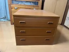 中古】木製チェスト 4段 上部2段は前後に引き出し 押入れ有効活用