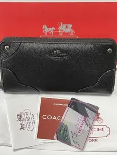 COACH コーチ 長財布 ブラック F52645アコーディオンジップアラウンド