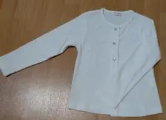 ホワイトカーディガン 花刺繍付き