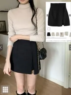 グレイル pm719インパン付きハイウエストスリットミニスカート ブラック