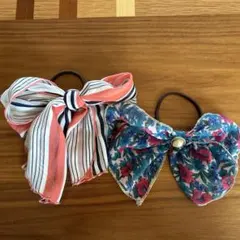 リボンヘアゴム2個セット