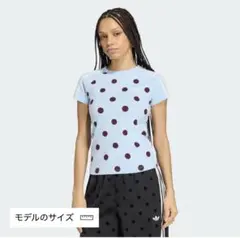 アディダス ポルカドット Tシャツ 水玉模様 水色 Lサイズ - メルカリ