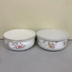 E-2 昭和レトロ 富士ホーロー ラディアンス ホーロー製 ボウル 2個セット