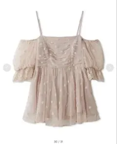 SNIDEL バリエオフショルレースチュニック