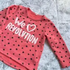 90 トレーナー　裏起毛　女の子　ロゴ　総柄　長袖　トップス　秋冬