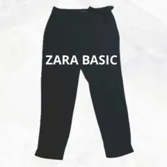 c629 ZARAザラ　リボンベルト付テーパードパンツM オフィスカジュアル