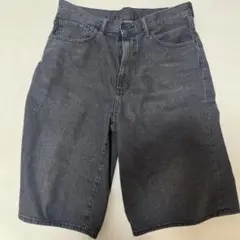 GU デニムハーフパンツ ブラック Lのサムネイル