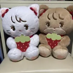 mikko illustrations いちごBIGぬいぐるみ ムース ラテ