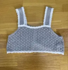 サマンサモスモス透かし配色トリミング前後2WAYビスチェ