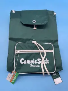 未使用古着昭和ミズノビンテージナップザックリュック緑のサムネイル