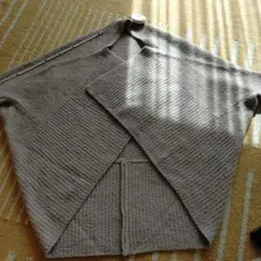 グレー リブ編み カーディガン Mサイズ