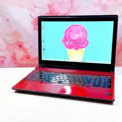 爆速SSD512G☆i7☆大人気赤ノートパソコン♪ブルーレイ&カメラ！Win11
