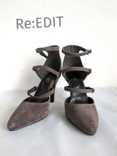 【美品】パンプス　Re:EDIT 23.5cm ハイヒール メニーストラップのサムネイル