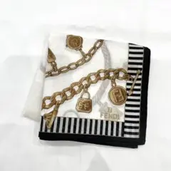 Y508-323　FENDI　フェンディ　ハンカチ　アクセサリー チェーン柄