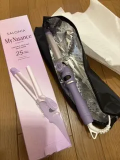 サロニア セラミックカールヘアアイロン マイニュアンスパープル 25mm