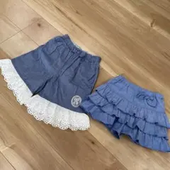 トロワラパン　フリルキュロット 120㎝　ハーフパンツ　110㎝　 ２枚セット