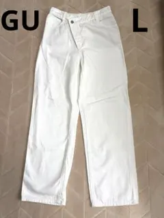【GU ジーユー】デニムパンツ　ホワイト　サイズL