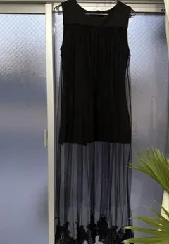 シースルー ブラック ロング ドレス