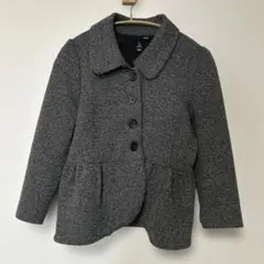 H&M ペプラムジャケット ツイード風 七分袖 Mサイズ ショート丈