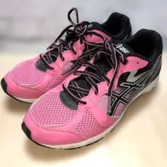 ​【美品✨】アシックス レーザービーム 24.5cm ピンク ブラック 運動靴