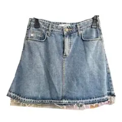 デニムブルー Aラインミニスカート