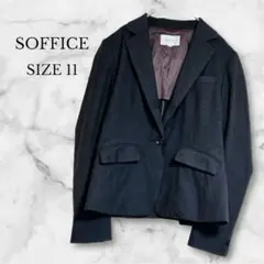 テーラードジャケット　スーツ　オフィス　フォーマル　シンプル　無地　ブラック　L