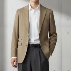 G7803*COMME CA コムサメン☆テーラードジャケット☆ベージュ☆S