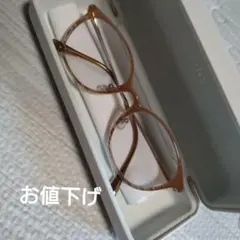 JINS ブラウン オーバル型メガネ ケース付き