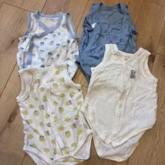 ベビー肌着 ノースリーブ ロンパース 4枚セット