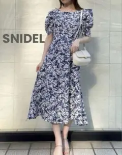 SNIDEL 2wayデザインプリントオフショルワンピース