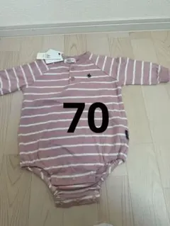 ポロ　ラルフローレン　ロンパース　ボーダー　ピンク　長袖　70 女の子　新品