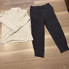 UNIQLO フリースハイネックとスウェットパンツの2点セット メンズ Lサイズ