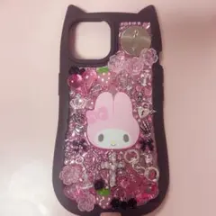 iPhone15ケース 地雷 黒ピンク マイメロ 現品