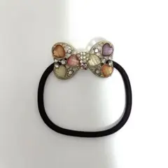 【新品未使用】　ヘアゴム　ビジュー　リボン