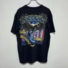 アメリカ海軍 グッドデザインプリントTシャツ イーグル 碇 バックプリント