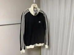 adidas トラックジャケット アイボリー×ブラック - メルカリ