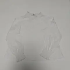 キッズ女の子　petit main フリル　長袖白ブラウス　シャツ110cm
