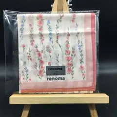 renoma PARIS ハンカチーフ 花柄 55×55cm ピンク
