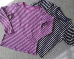 ★ベルメゾン　150cm 長袖カットソー2枚セット　 ボーダー