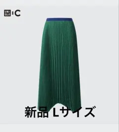 新品 UNIQLO : C ユニクロ シー プリーツスカート グリーン L