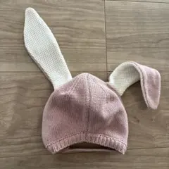 H&M ウサギの耳付きニット帽子　新生児から2ヶ月頃